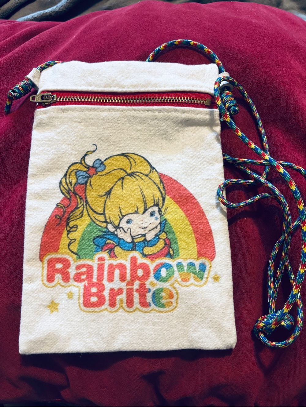 Rainbow Brite cloth zippered Bag